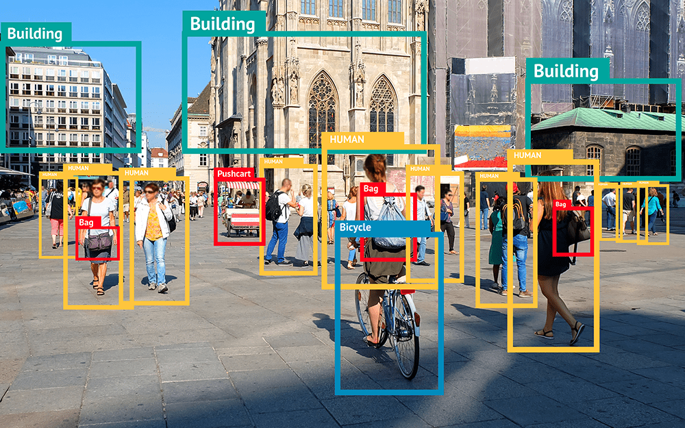 トレーニング済みモデルサービスの物体検出イメージ画像
